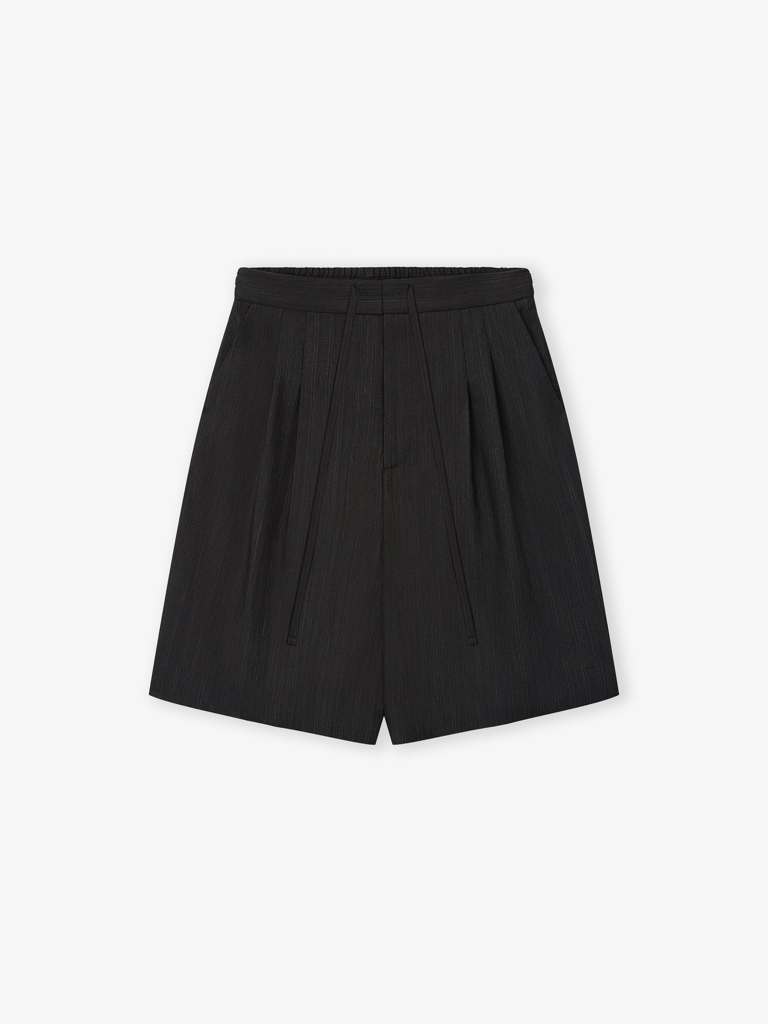 Striped Wool Baggy Shorts - Image 3
