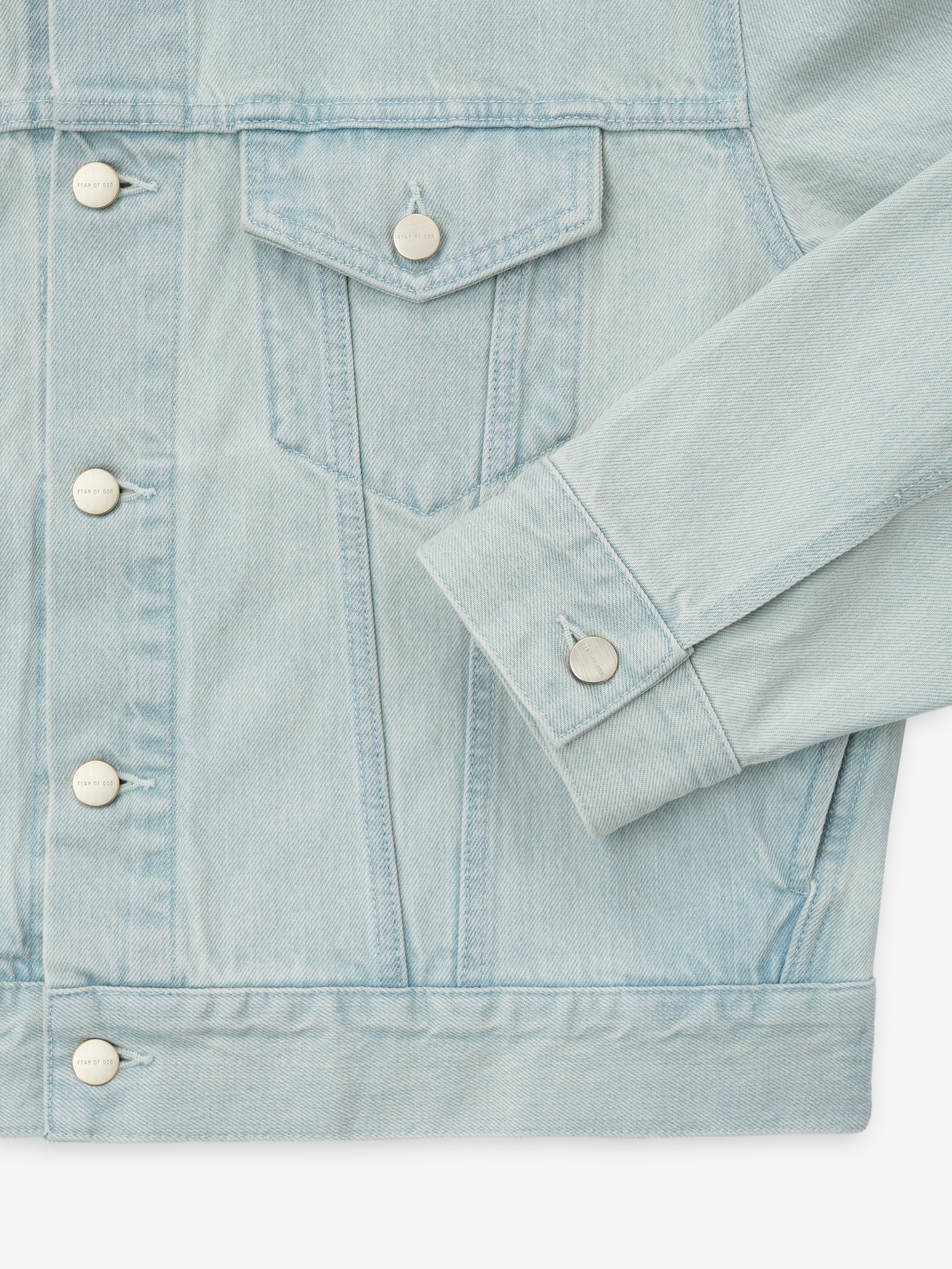 Bleached Denim Classic Trucker Jacket - Image 5