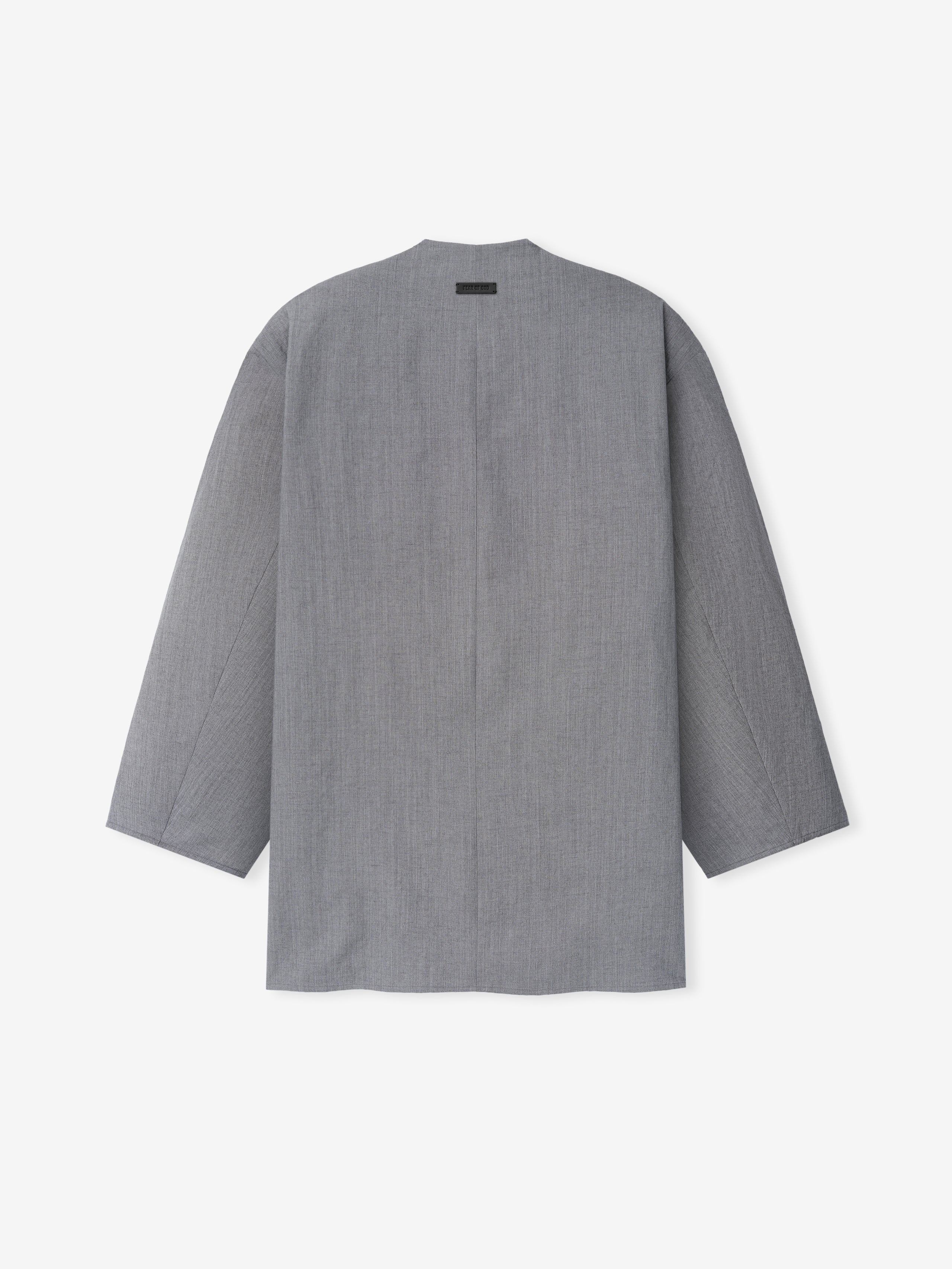 Wool Linen Collarless Sport Jacket - Image 3