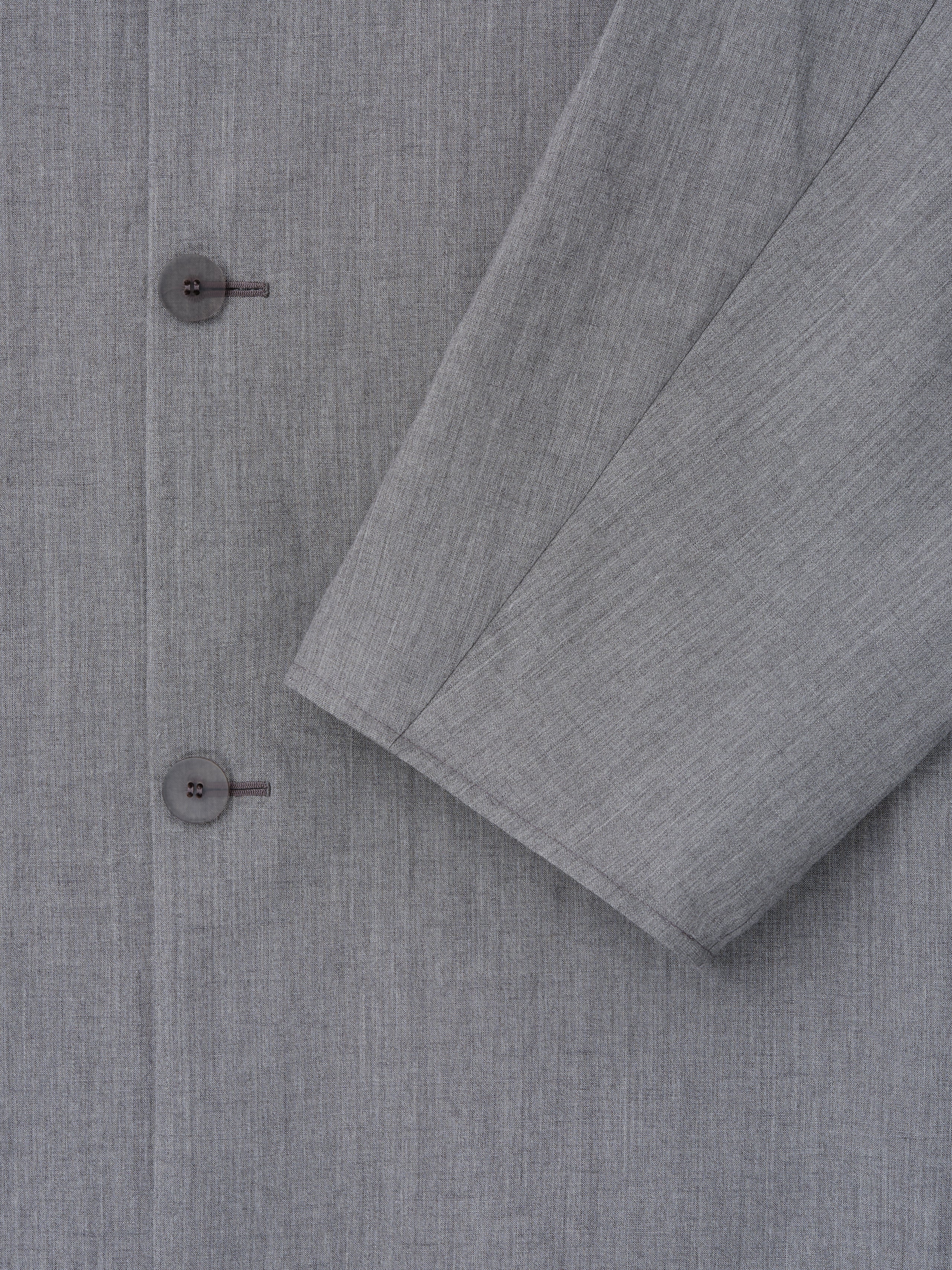 Wool Linen Collarless Sport Jacket - Image 5