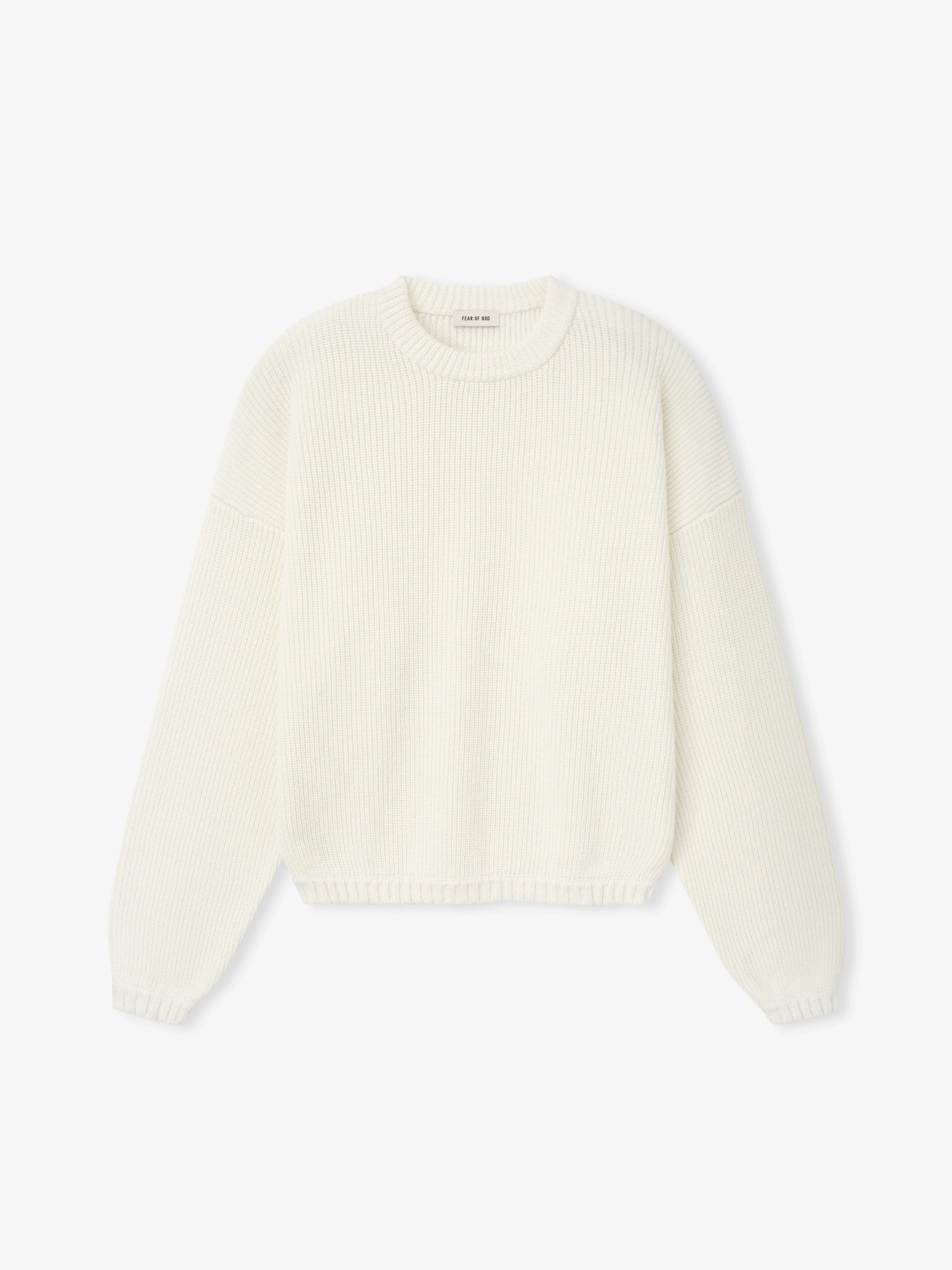 Double Knit Linen Wool Cotton Crewneck Sweater - Image 4