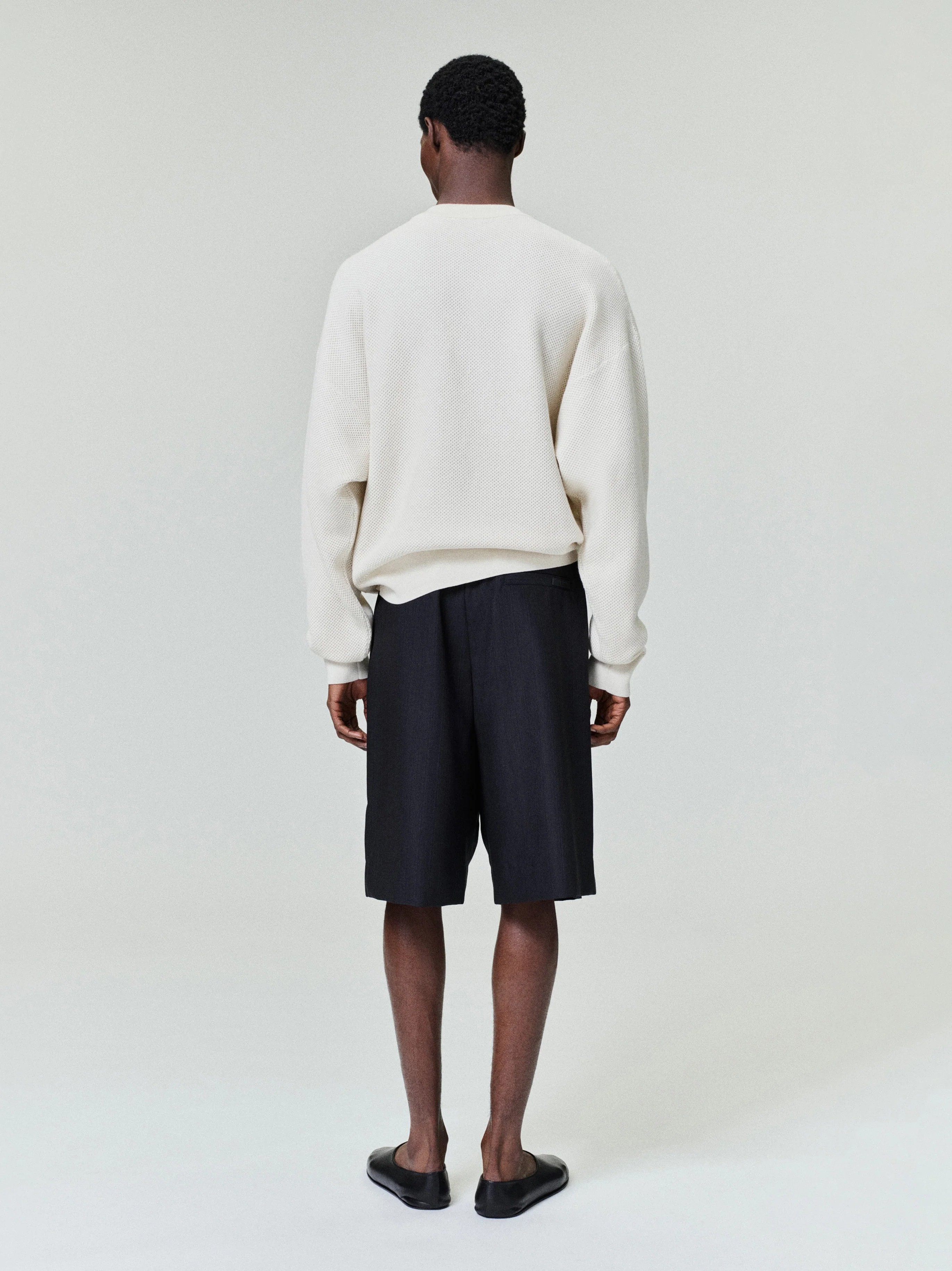 Wool Cotton Sport Mesh Knit Sweater - Image 2