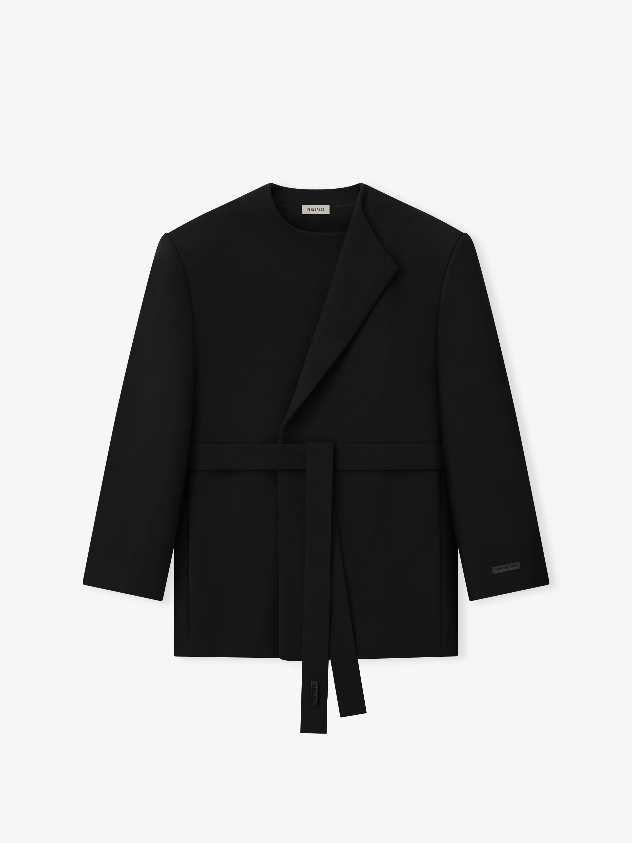 Double Weave Wool Crewneck Jacket - Image 3