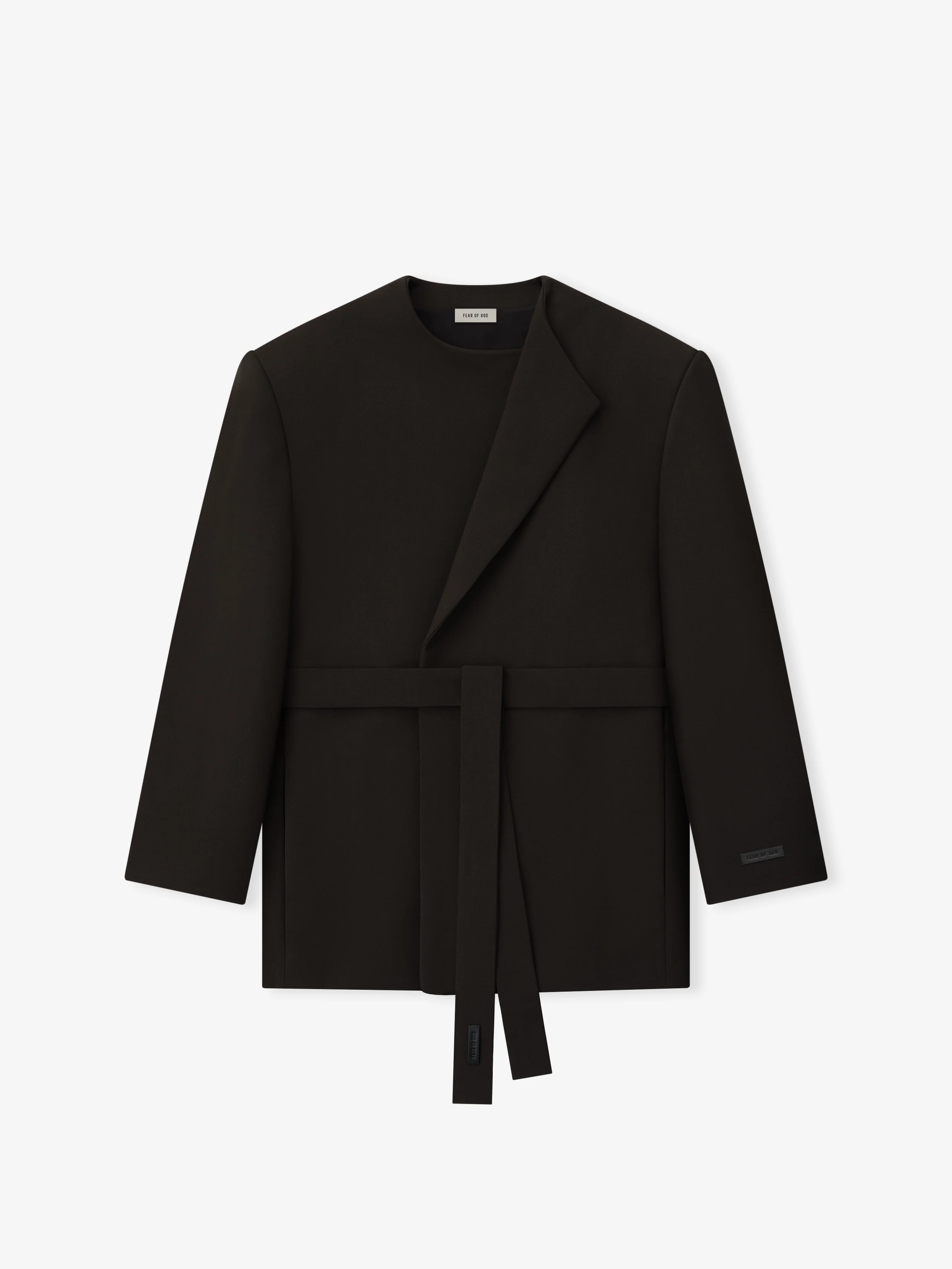 Double Weave Wool Crewneck Jacket - Image 3