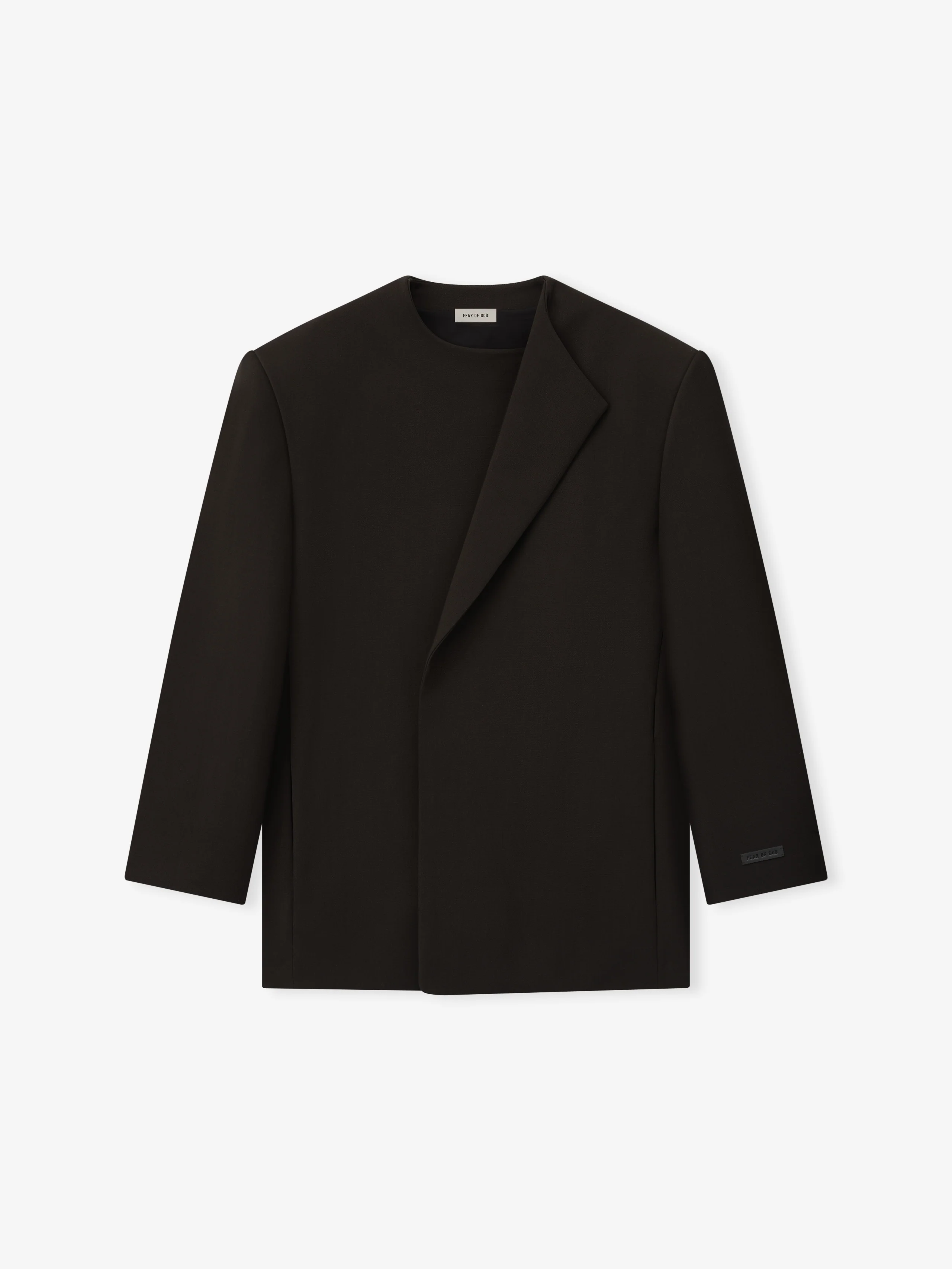 Double Weave Wool Crewneck Jacket - Image 4