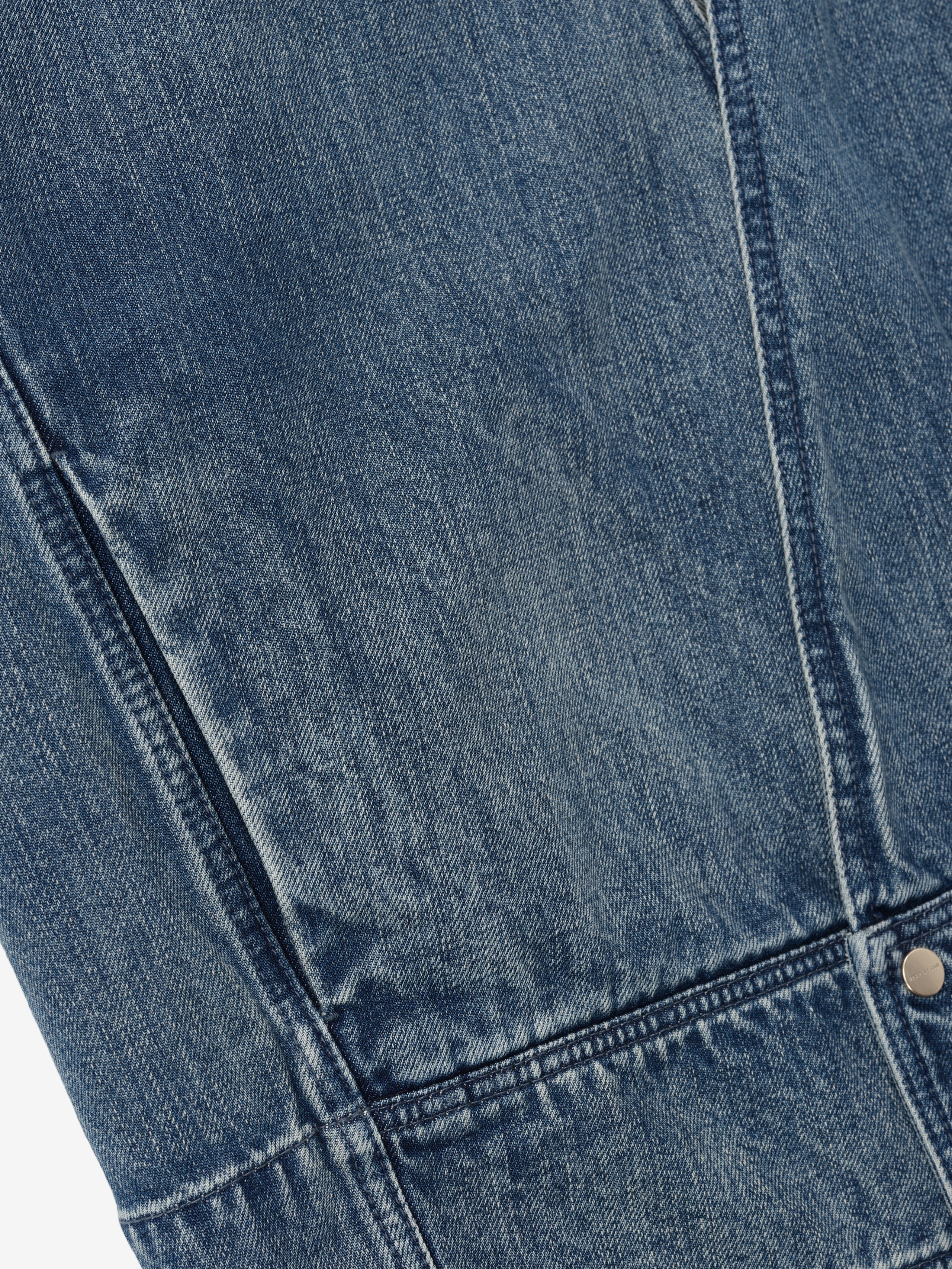 Denim Lapelless Jacket - Image 6
