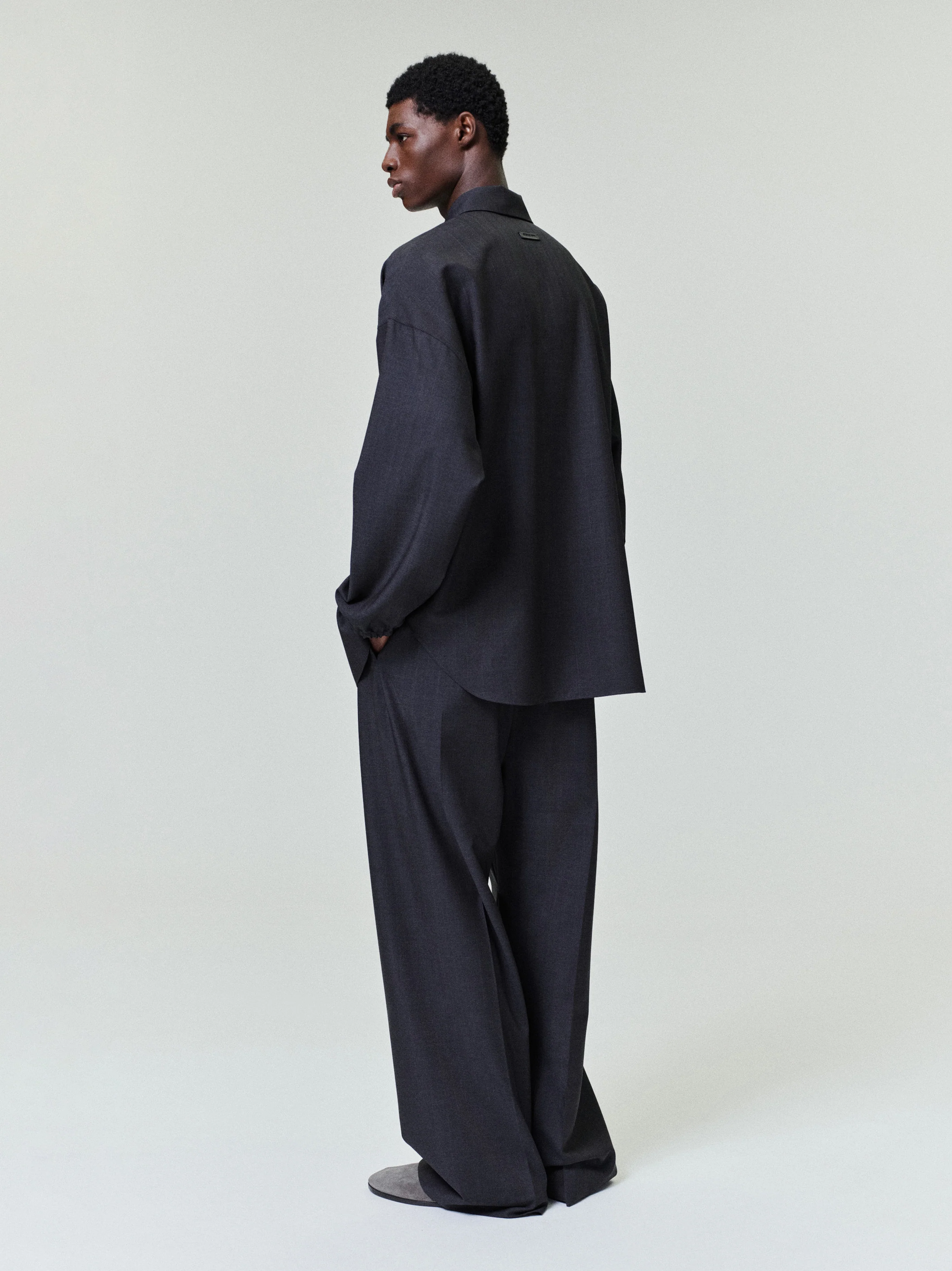 Striped Wool Elastic Cuff Shirt - Image 2
