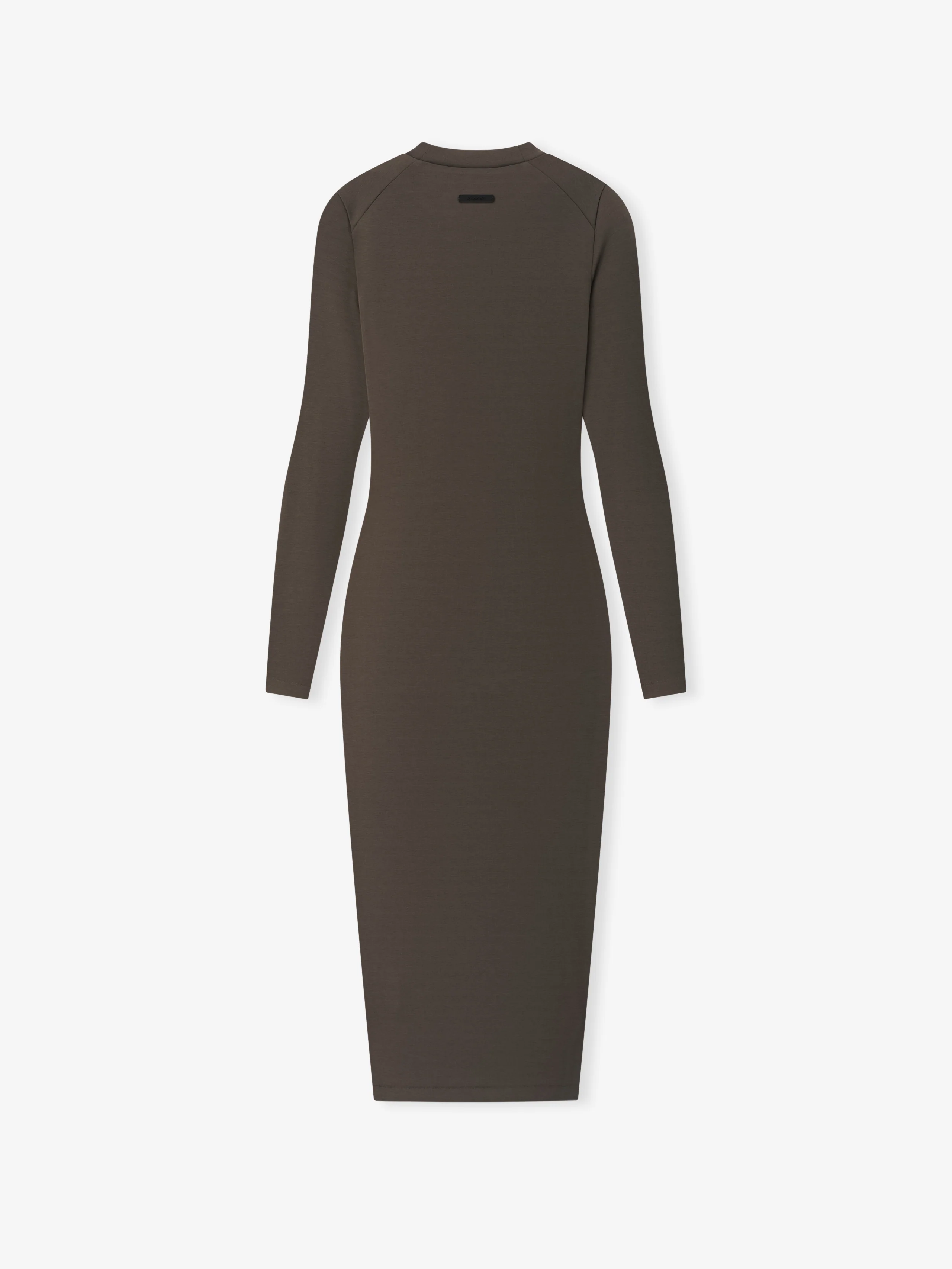 Womens Rib Knit Fitted Long Sleeve Dress - Image 2