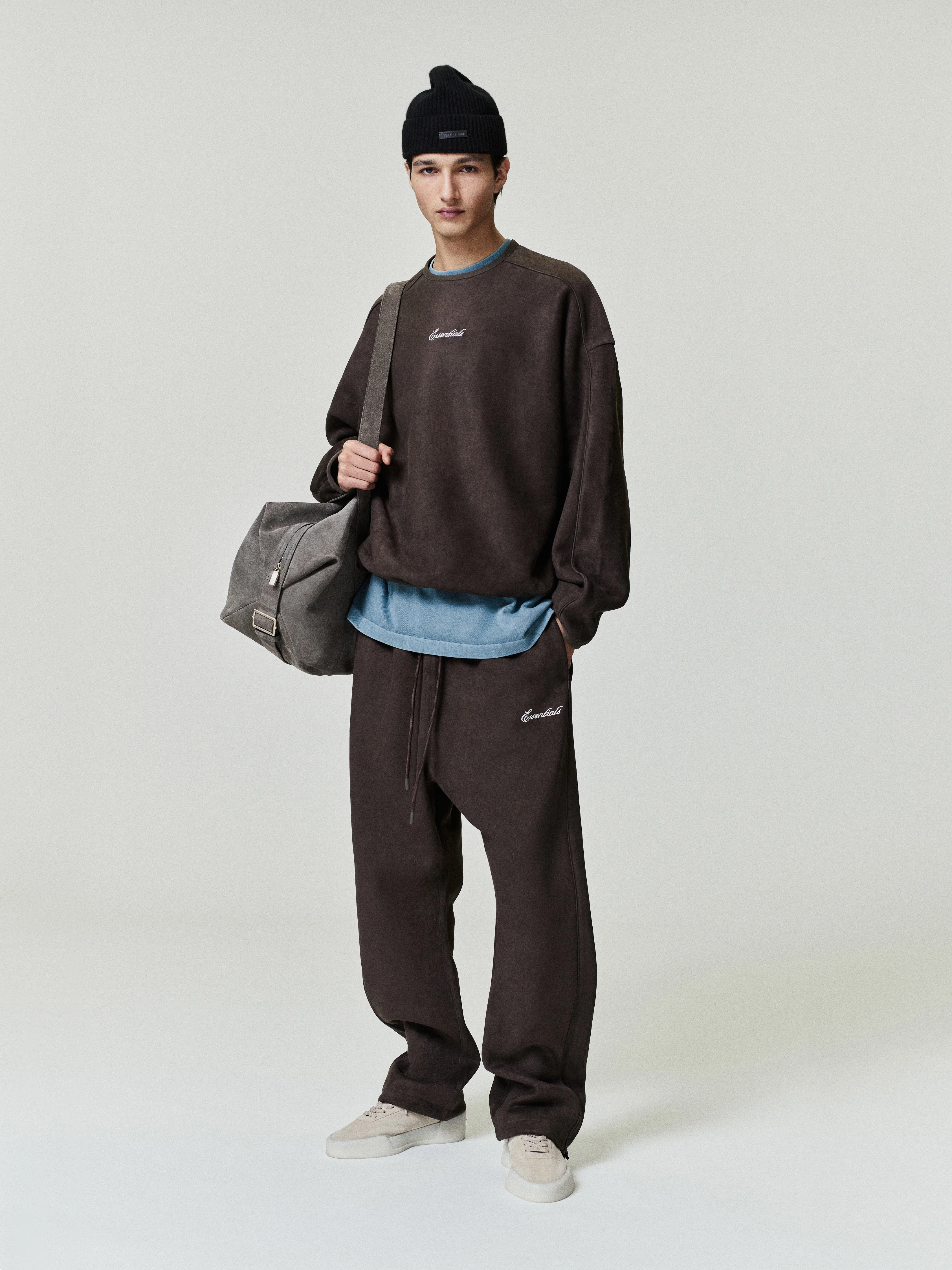 Suede Fleece Signature Modern Crewneck Sweatshirt - Image 2