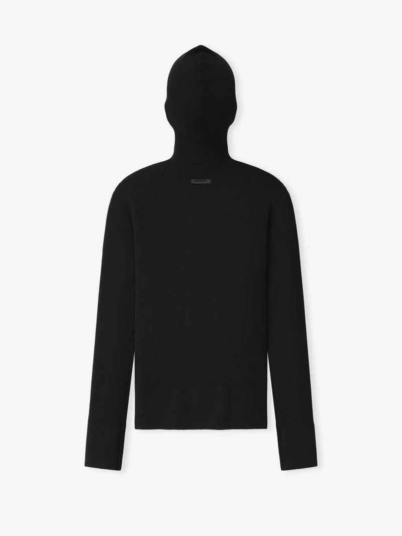 Womens Long Sleeve Hooded Rib Top - Image 4