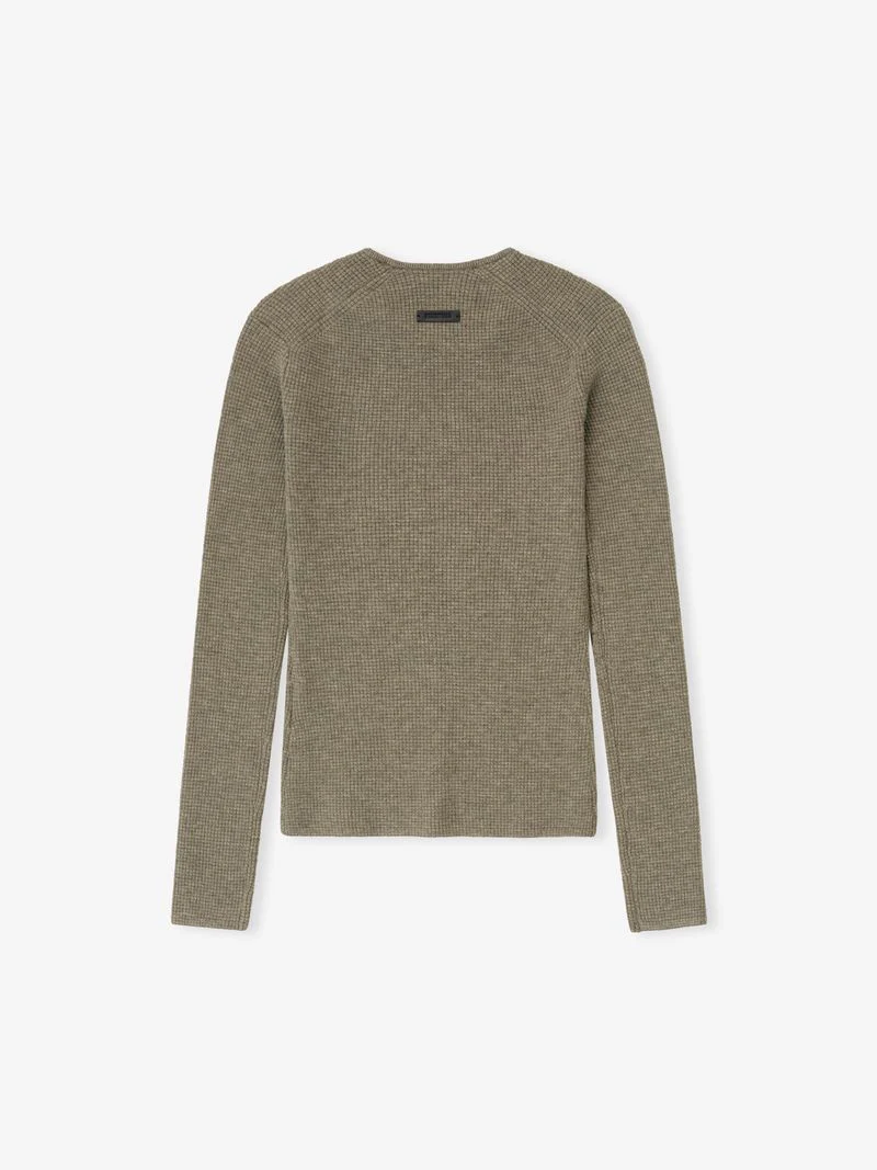 Womens Waffle Knit Long Sleeve Top - Image 4