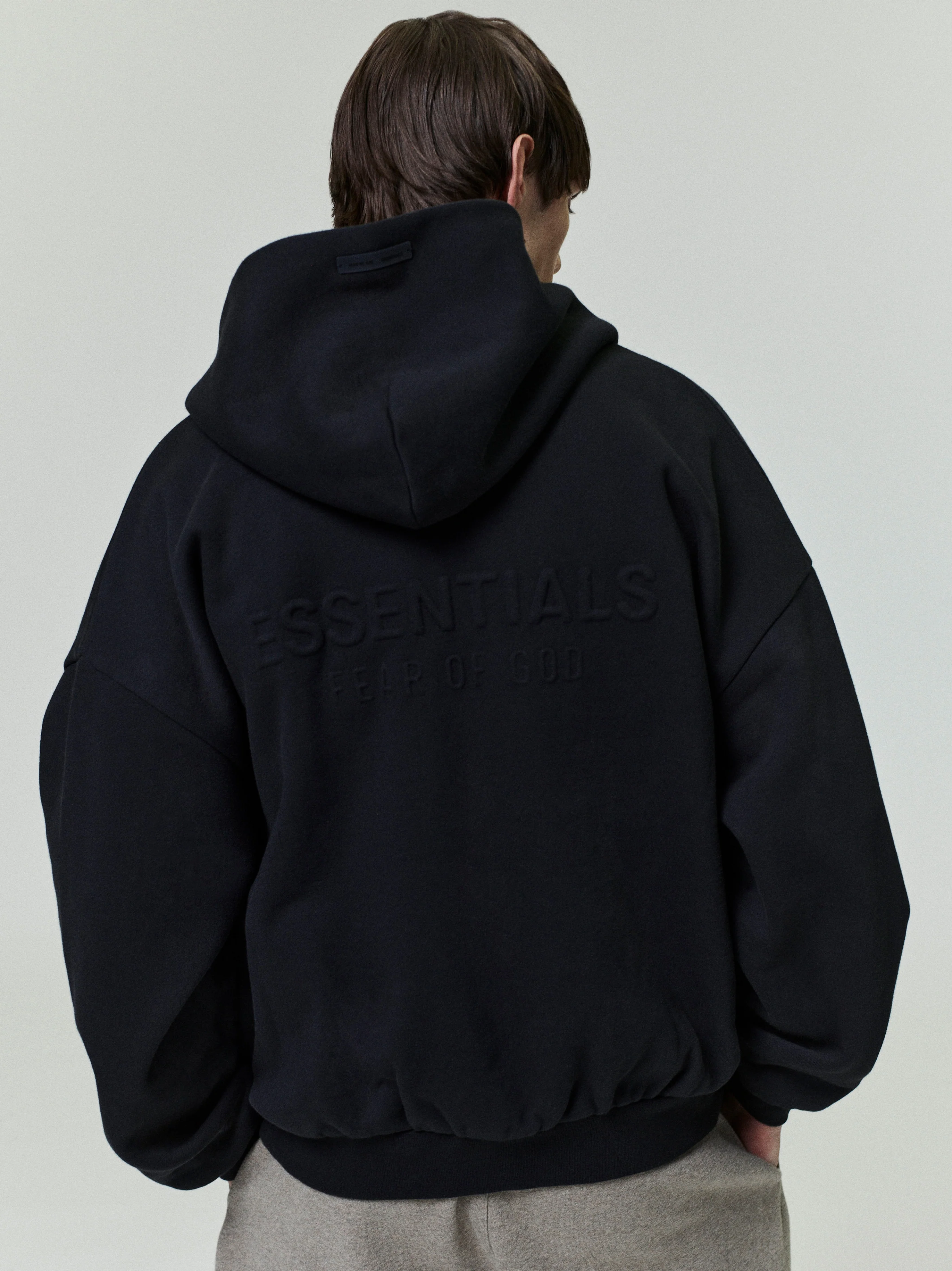 Embossed 90s Fit Fleece Zip-Up Hoodie - Image 2