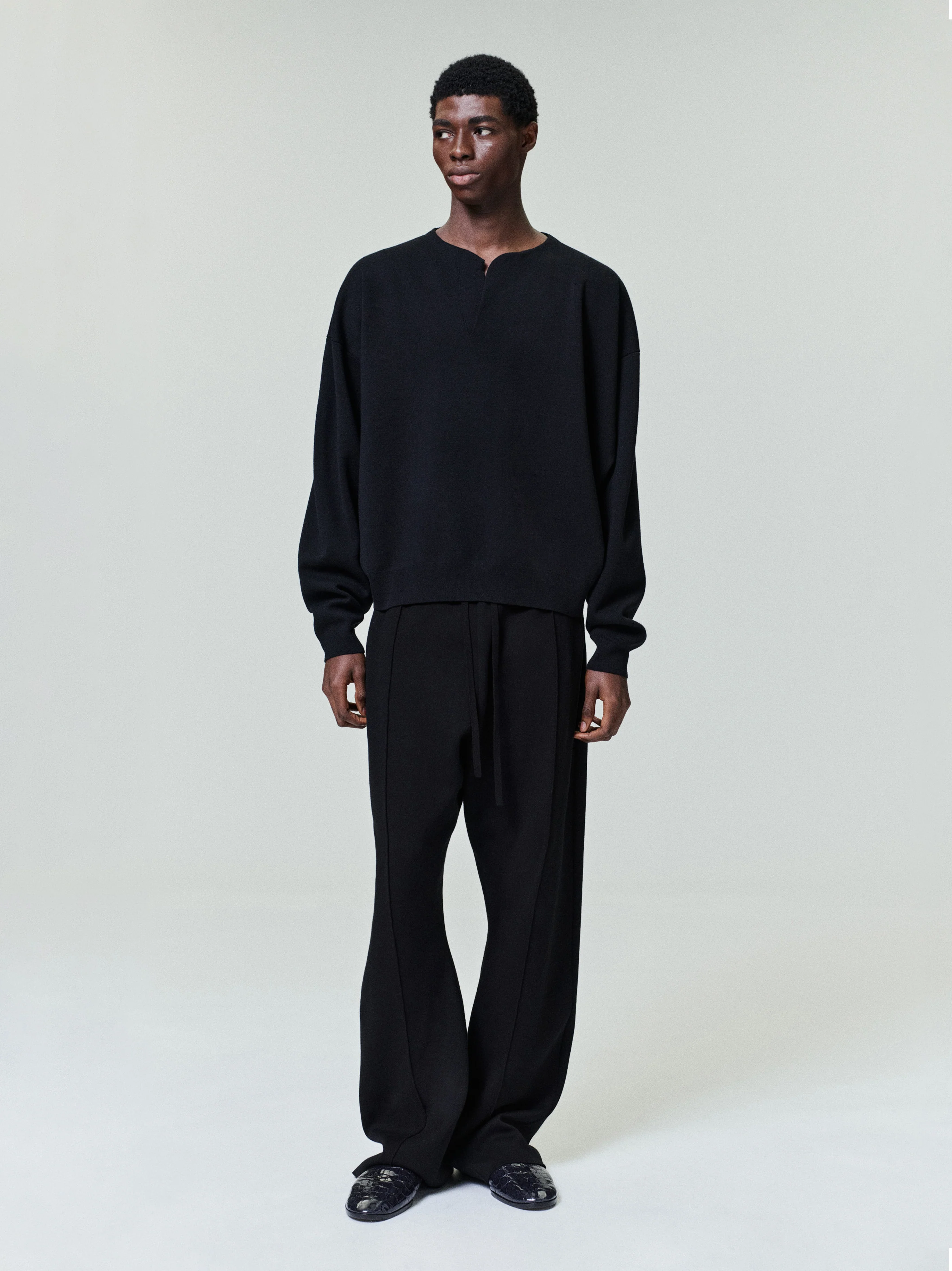 Merino Milano Knit Henley Sweater - Image 2