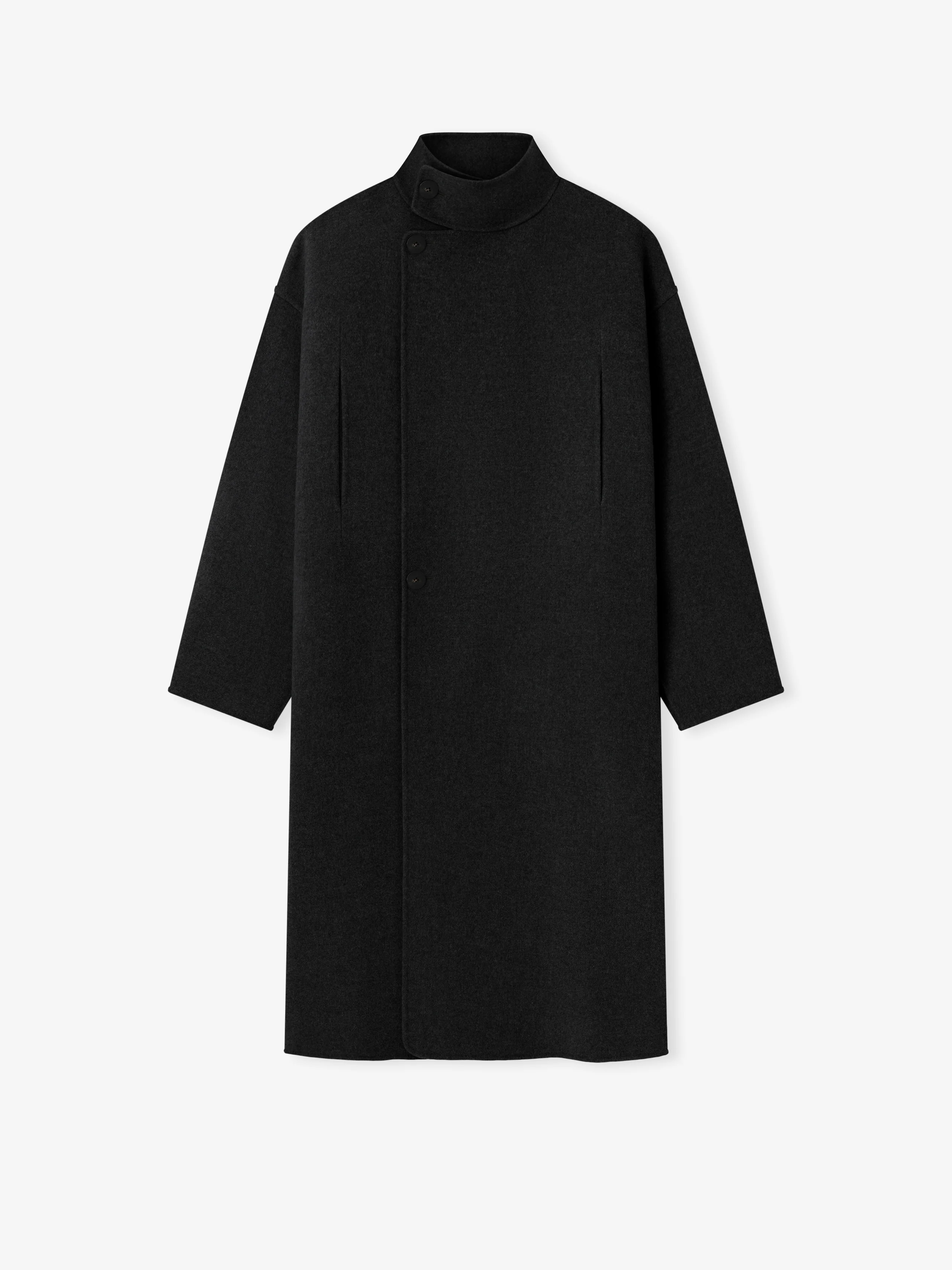 Wool Cashmere Highneck Coat - Image 4