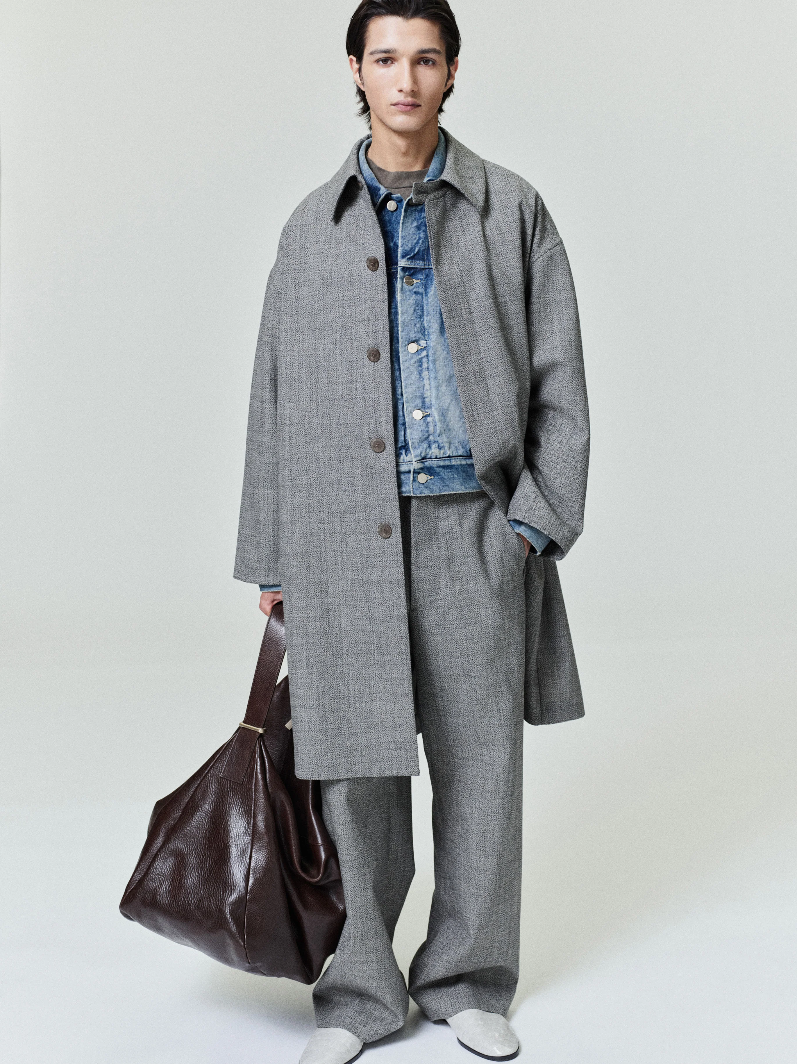 Mouline Wool Relaxed Trench Coat - Image 2