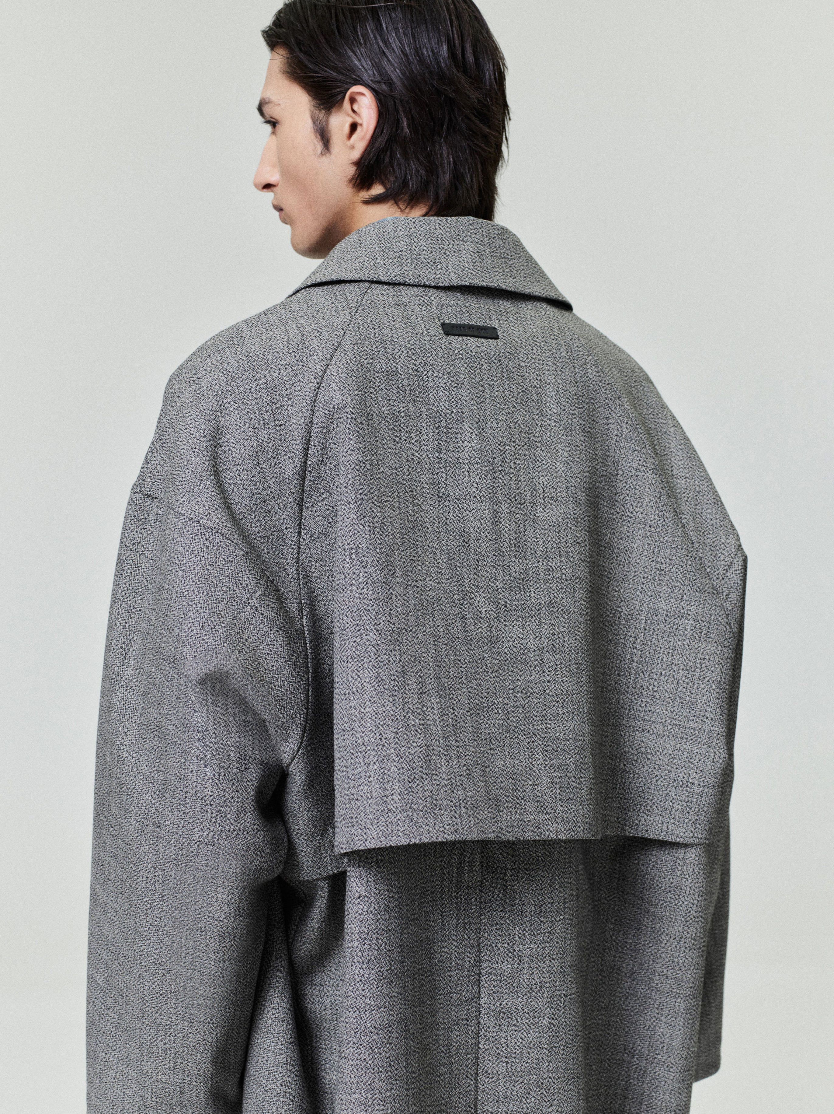 Mouline Wool Relaxed Trench Coat - Image 4