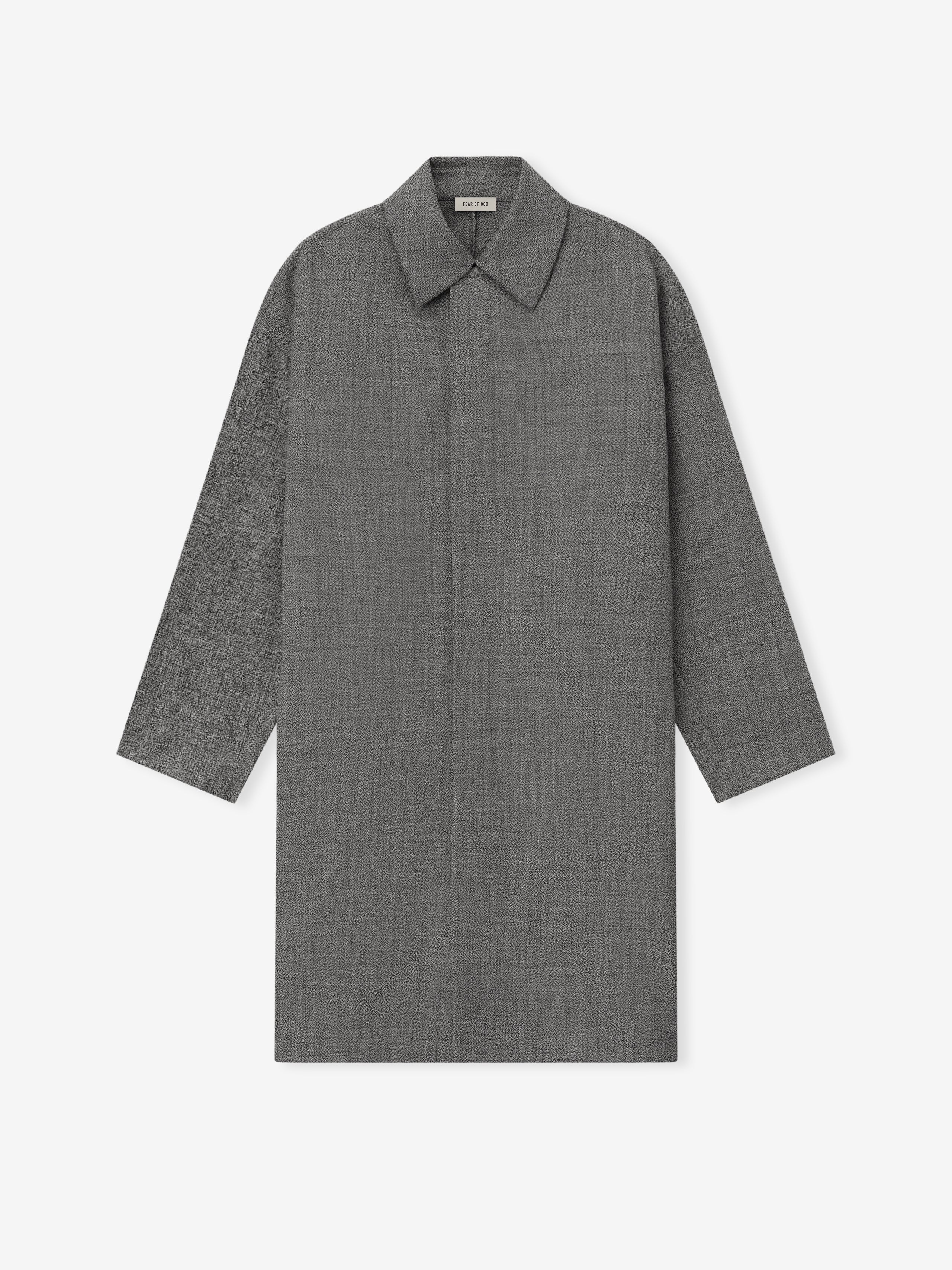 Mouline Wool Relaxed Trench Coat - Image 5