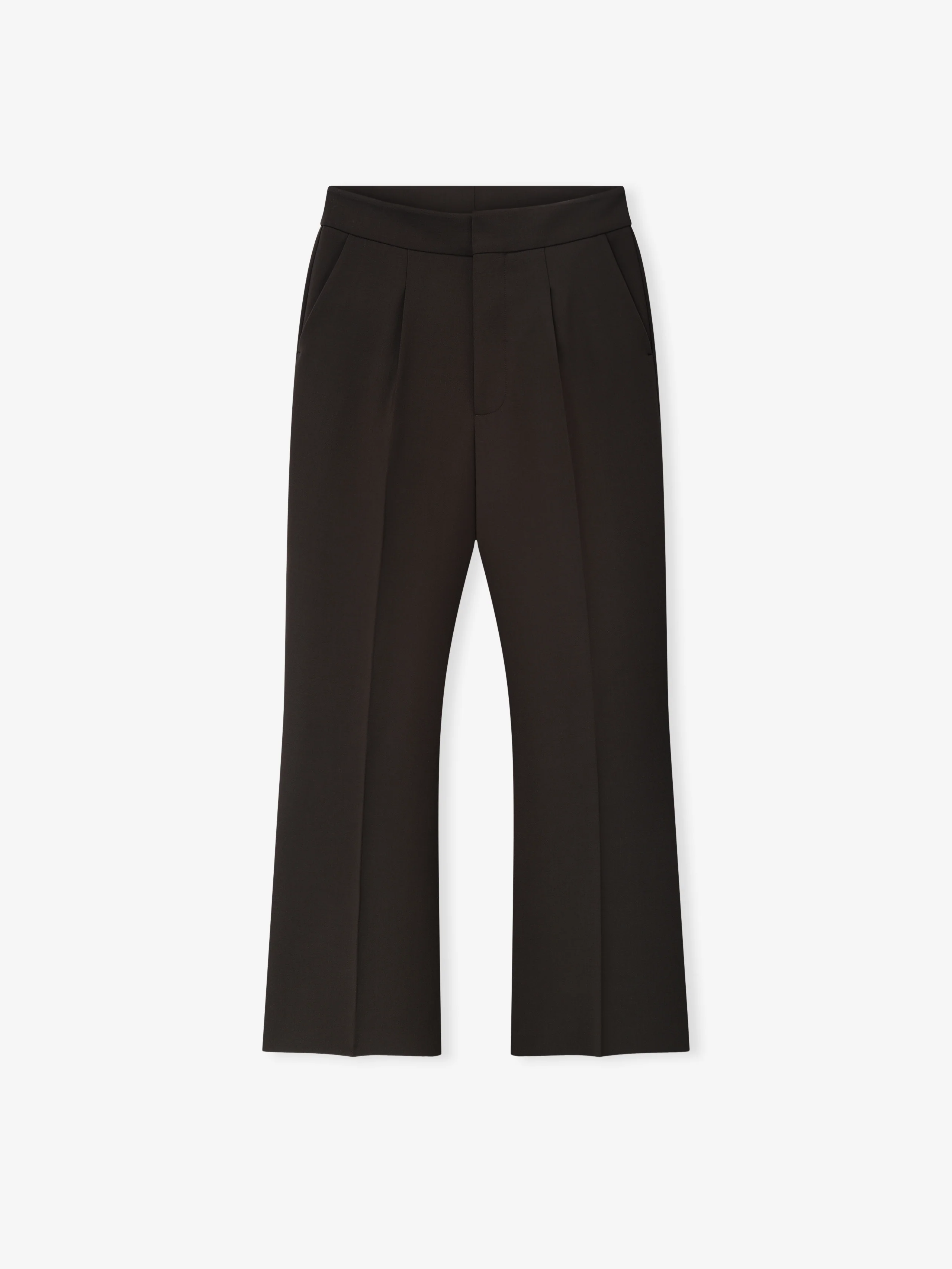 Double Weave Wool Tailored Flared Pants - Image 2