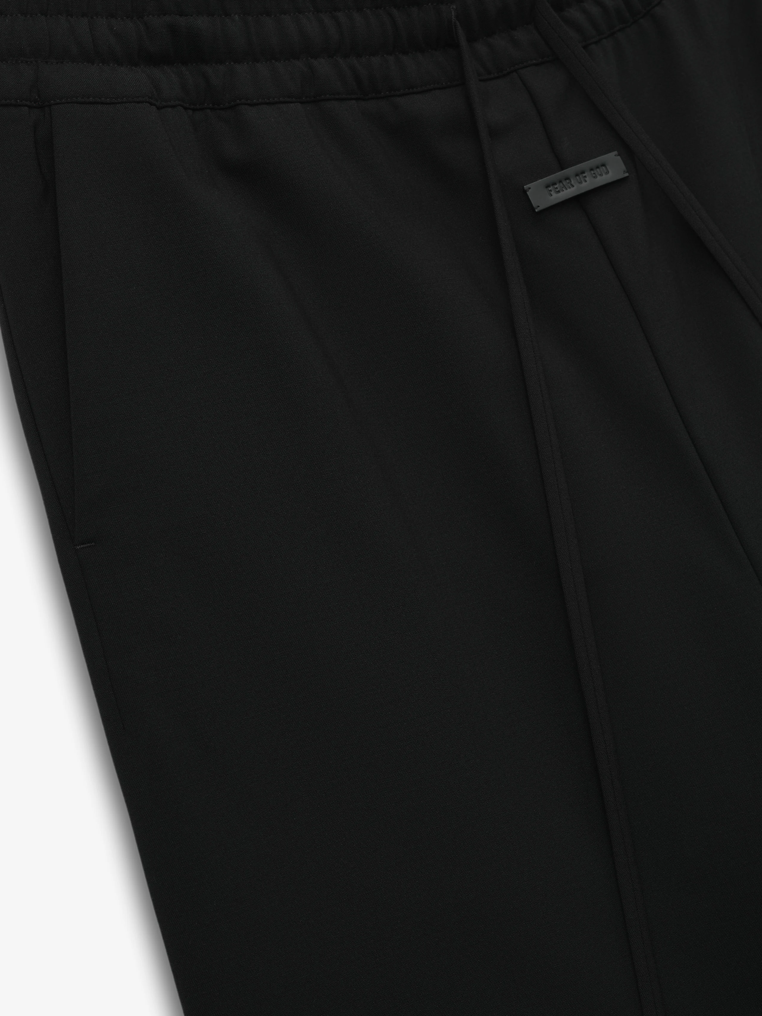 Double Weave Wool Wide Leg Drawstring Pants - Image 3