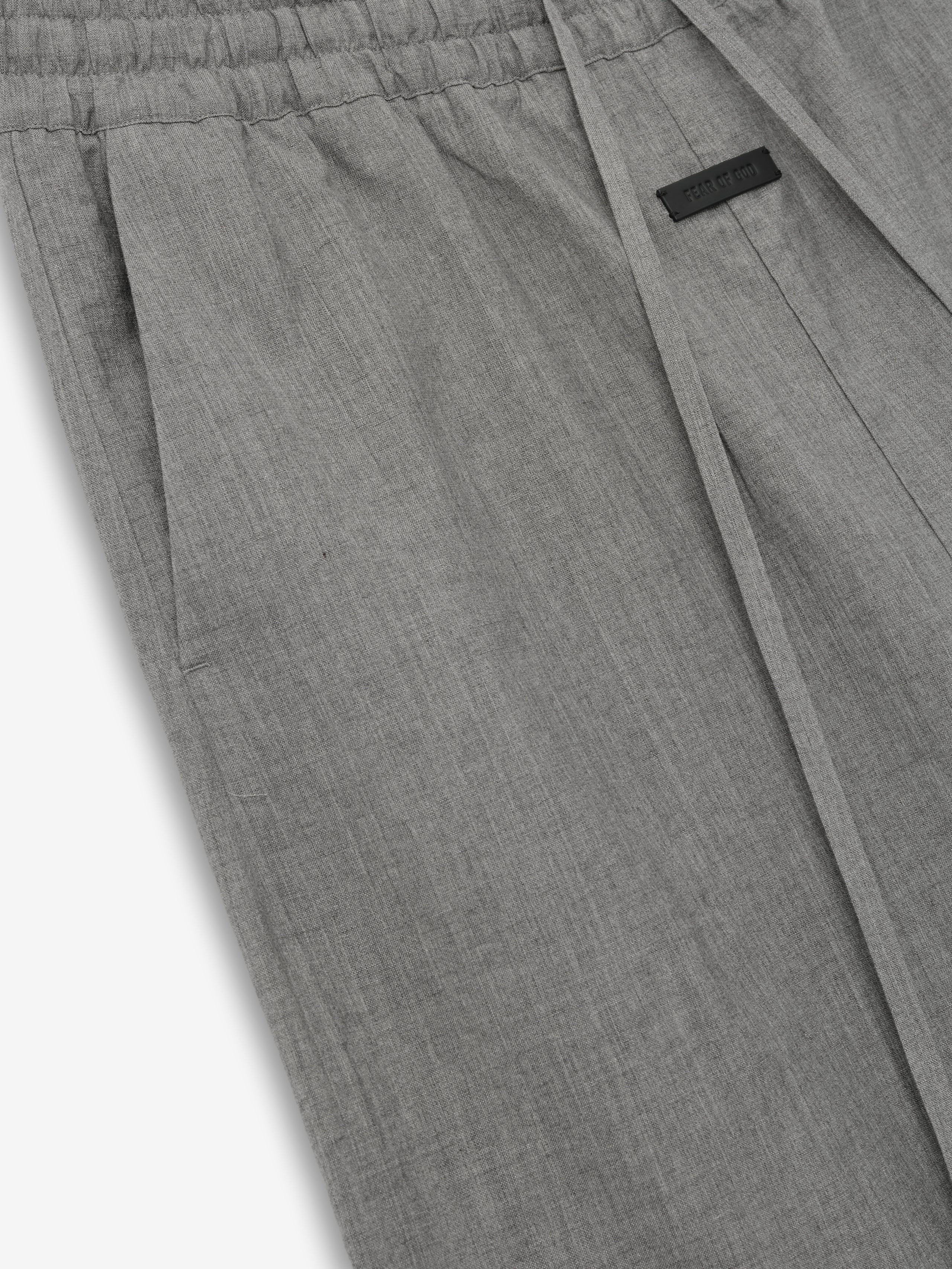 Wool Linen Wide Leg Drawstring Pants - Image 3