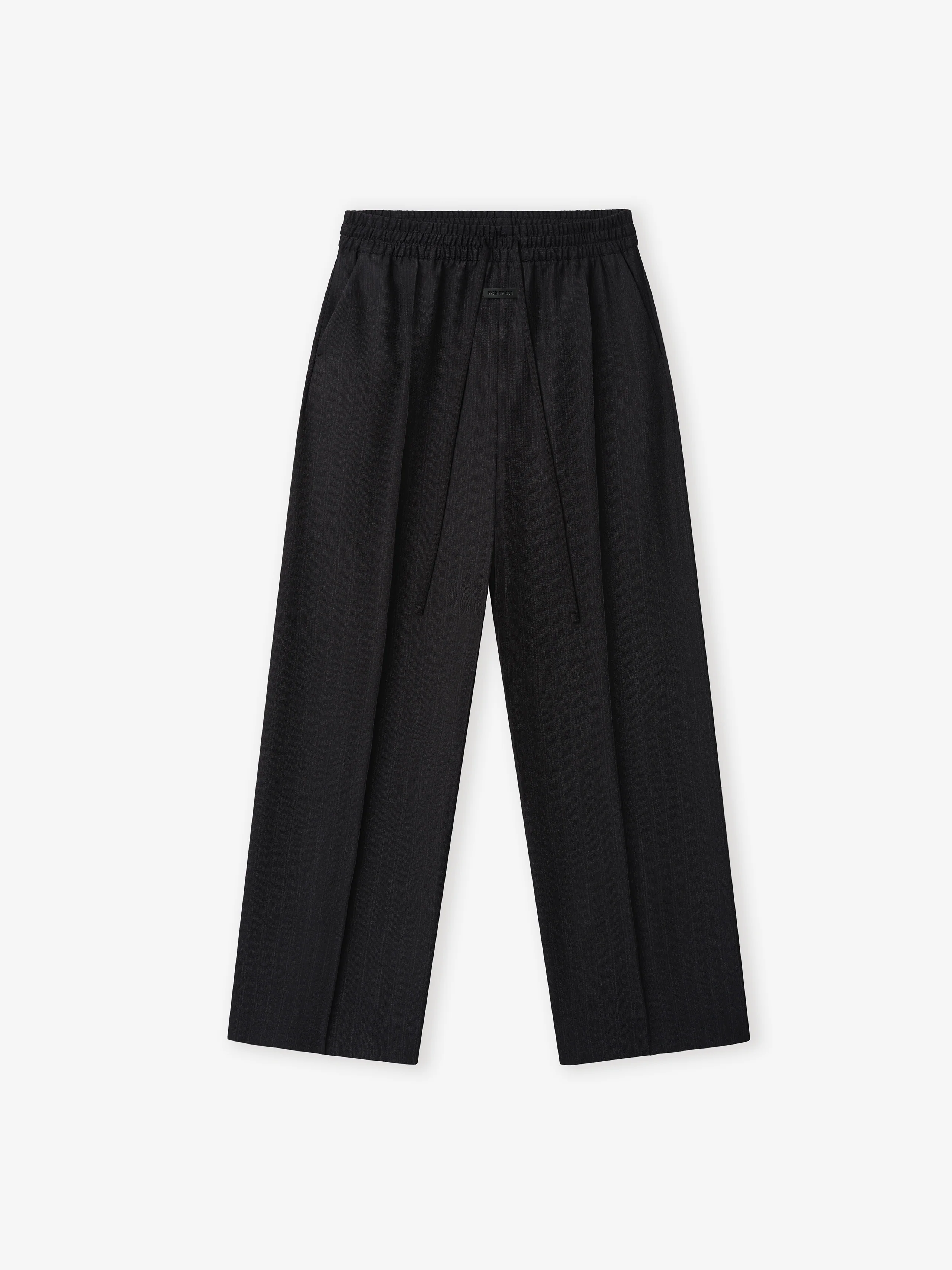 Striped Wool Wide Leg Drawstring Pants - Image 3