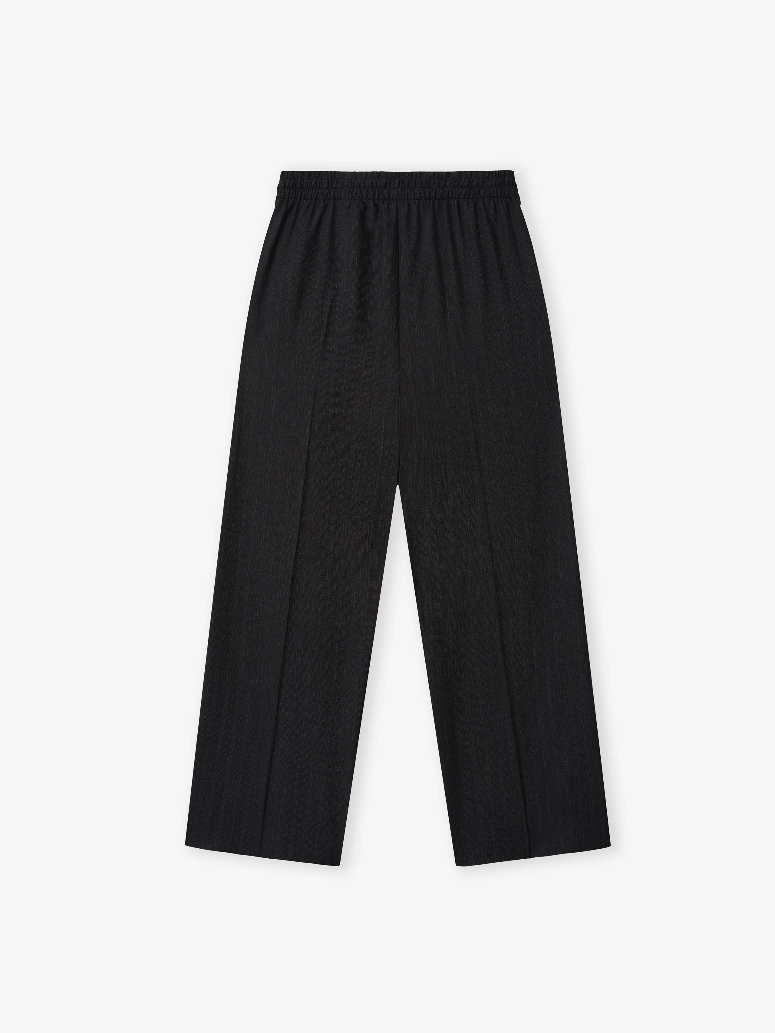 Striped Wool Wide Leg Drawstring Pants - Image 4