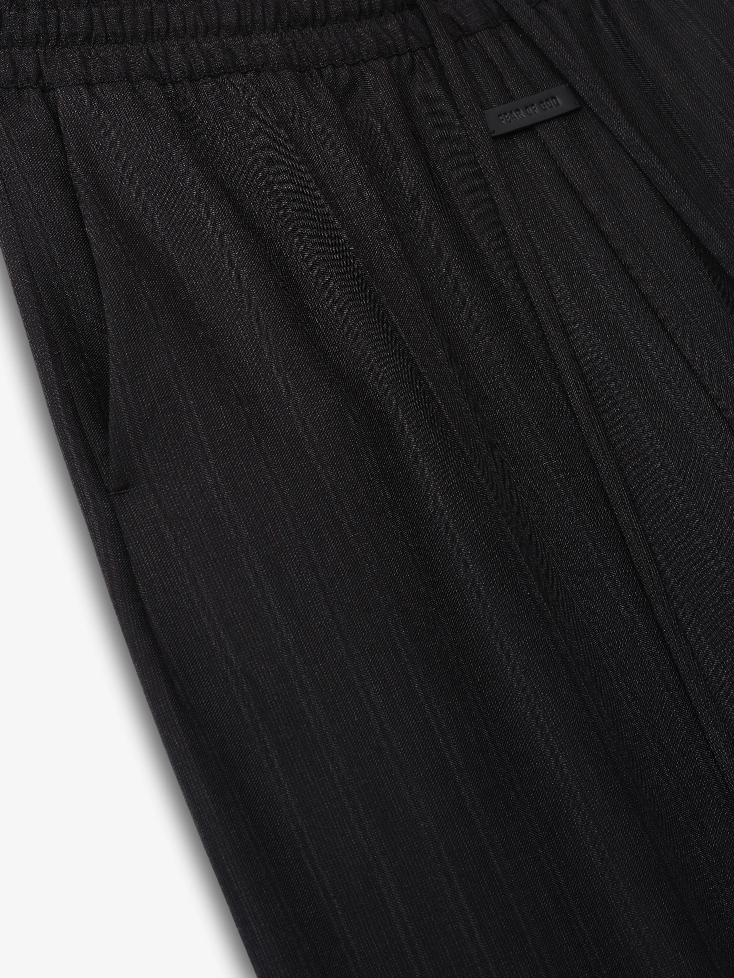 Striped Wool Wide Leg Drawstring Pants - Image 5